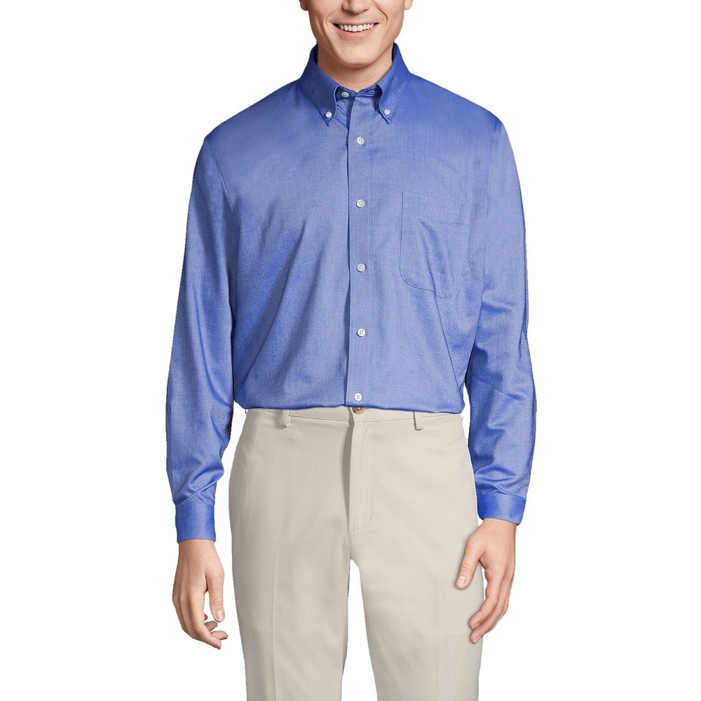 Brooks Brothers Basics Sz 16.5 - 35 Blue Button Down Dress Shirt Chest Pocket